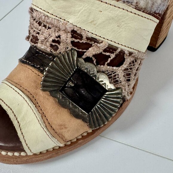 Freebird by Steven FB-BUDHA Heeled Sandals Size 6 Boho Patchwork Western Mule - Picture 8 of 16